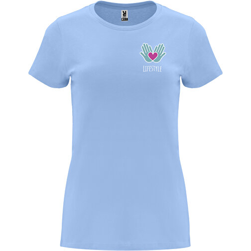 Capri T-Shirt Für Damen , himmelblau, Single jersey Strick 100% Baumwolle, 170 g/m2, L, , Bild 2