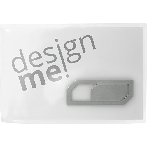 Webcam-Cover SicherHide Mit Bedruckter Karte , grau, Kunststoff, 1,50cm x 3,90cm (Länge x Breite), Bild 1