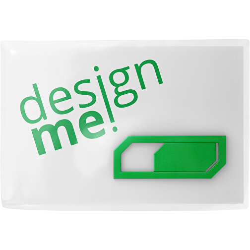 Webcam-Cover SicherHide Mit Bedruckter Karte , grün, Kunststoff, 1,50cm x 3,90cm (Länge x Breite), Bild 1
