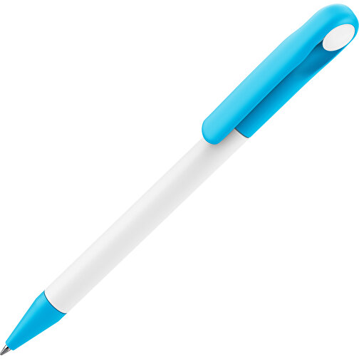 Prodir DS1 TMM Twist Kugelschreiber , Prodir, weiß / himmelblau, Kunststoff, 14,10cm x 1,40cm (Länge x Breite), Bild 1