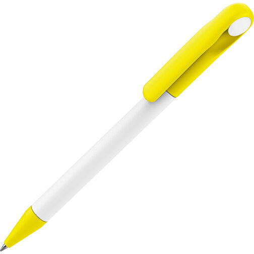 Prodir DS1 TMM Twist Kugelschreiber , Prodir, weiss / gelb, Kunststoff, 14,10cm x 1,40cm (Länge x Breite), Bild 1