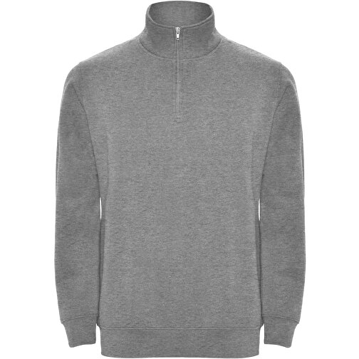 Aneto Pullover Mit Viertelreißverschluss , marl grey, Strick 50% Baumwolle, 50% Polyester, 280 g/m2, XL, , Bild 1