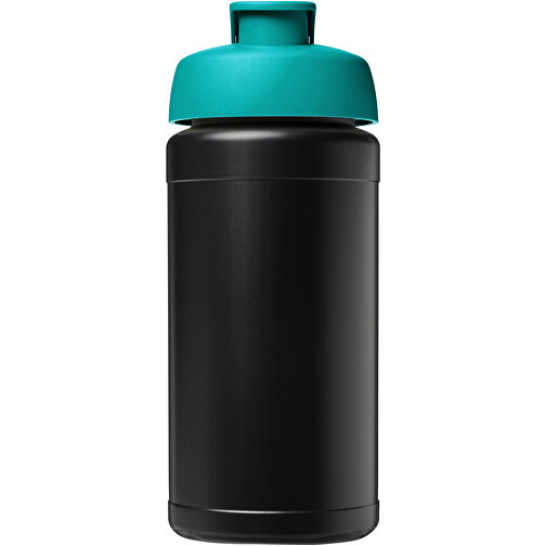 Baseline 500 Ml Recycelte Sportflasche Mit Klappdeckel , aquablau, 85% Recycelter HDPE Kunststoff, 15% PP Kunststoff, 18,50cm (Höhe), Bild 3