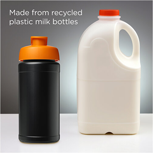 Baseline 500 Ml Recycelte Sportflasche Mit Klappdeckel , orange, 85% Recycelter HDPE Kunststoff, 15% PP Kunststoff, 18,50cm (Höhe), Bild 4