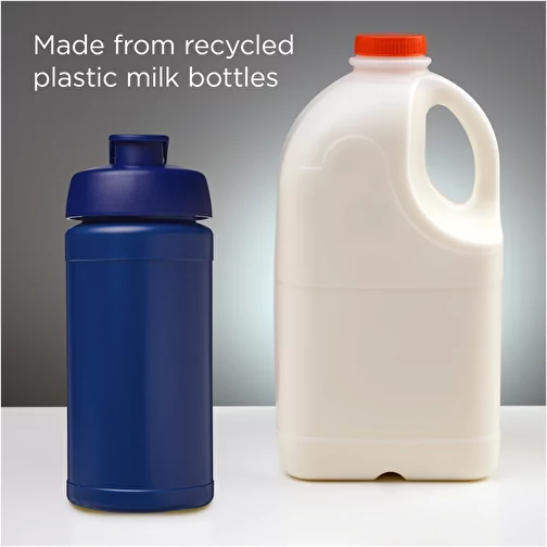 Bouteille de sport Baseline de 500 ml recyclée avec couvercle rabattable, Image 4