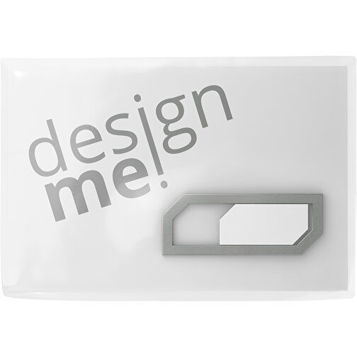 Webcam-Cover SicherHide Mit Bedruckter Karte , weiß / grau, Kunststoff, 1,50cm x 3,90cm (Länge x Breite), Bild 1