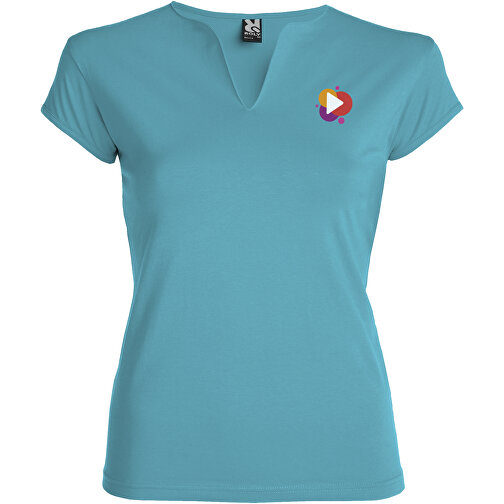 Belice T-Shirt Für Damen , türkis, Single jersey Strick 94% Baumwolle, 6% Elastan, 200 g/m2, 2XL, , Bild 2