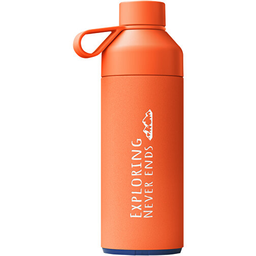 Big Ocean Bottle 1 L Vakuumisolierte Flasche , sun orange, Recycled stainless steel, 25% PET Kunststoff, 50% Recycelter PET Kunststoff, 25% Silikon Kunststoff, 26,20cm (Höhe), Bild 2