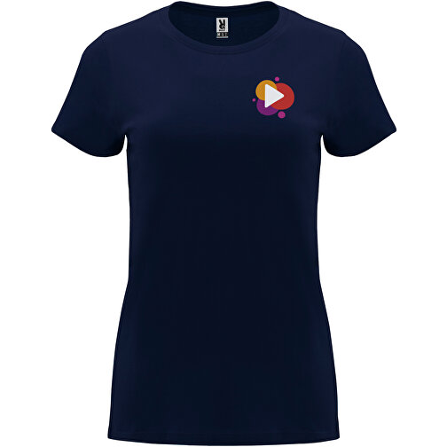 Capri T-Shirt Für Damen , navy blue, Single jersey Strick 100% Baumwolle, 170 g/m2, M, , Bild 2