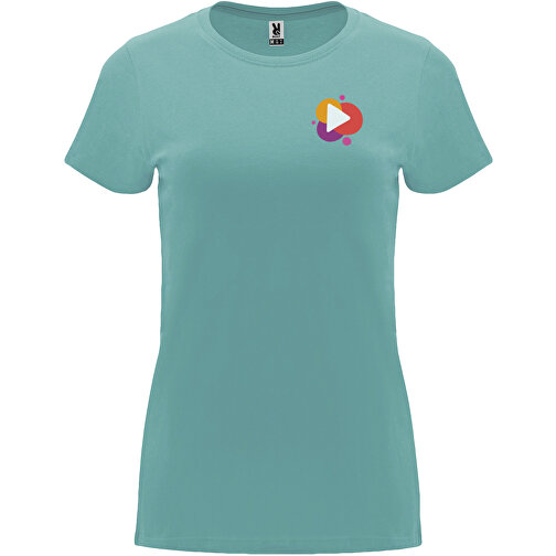 Capri T-Shirt Für Damen , dusty blue, Single jersey Strick 100% Baumwolle, 170 g/m2, 2XL, , Bild 2