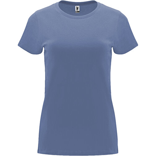 Capri T-Shirt Für Damen , blue denim, Single jersey Strick 100% Baumwolle, 170 g/m2, 2XL, , Bild 1