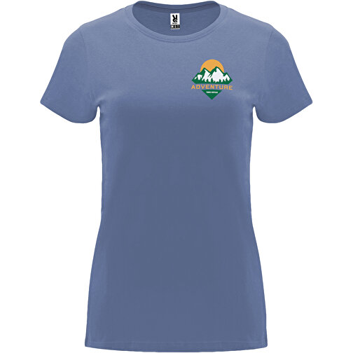 Capri T-Shirt Für Damen , blue denim, Single jersey Strick 100% Baumwolle, 170 g/m2, 2XL, , Bild 2