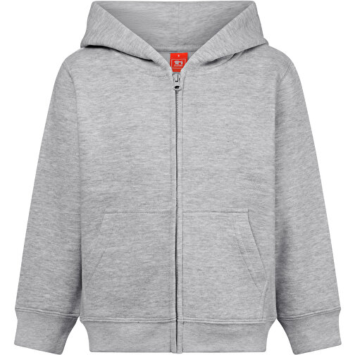 THC AMSTERDAM KIDS. Kinderjacken , hellgrau melliert, Amerikanisches Fleece, recyceltes Polyester, 4, , Bild 1