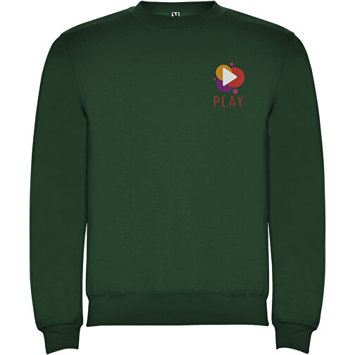 Clasica Sweatshirt Mit Rundhalsausschnitt Unisex , dunkelgrün, Strick 50% Baumwolle, 50% Polyester, 280 g/m2, XS, , Bild 2