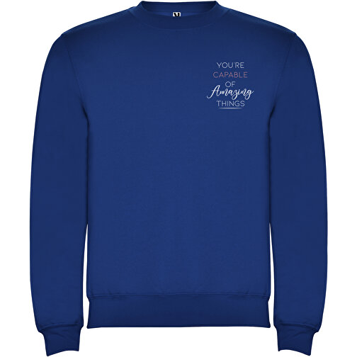 Clasica Sweatshirt Mit Rundhalsausschnitt Unisex , royal, Strick 50% Baumwolle, 50% Polyester, 280 g/m2, XL, , Bild 2