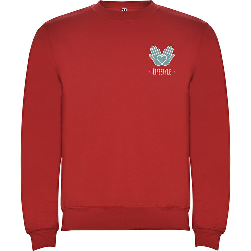 Clasica Sweatshirt Mit Rundhalsausschnitt Unisex , rot, Strick 50% Baumwolle, 50% Polyester, 280 g/m2, S, , Bild 2