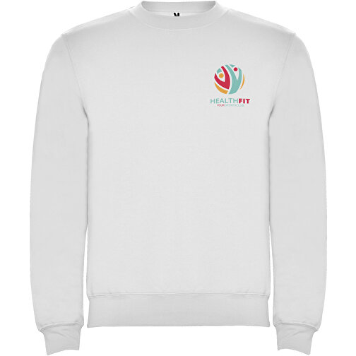 Clasica Sweatshirt Mit Rundhalsausschnitt Unisex , weiß, Strick 50% Baumwolle, 50% Polyester, 280 g/m2, M, , Bild 2