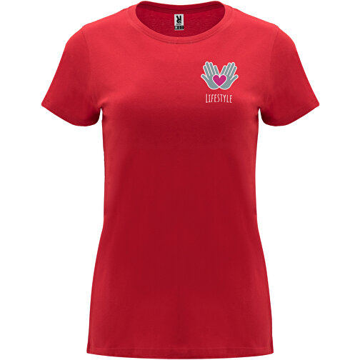 Capri T-Shirt Für Damen , rot, Single jersey Strick 100% Baumwolle, 170 g/m2, M, , Bild 2