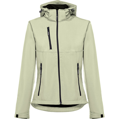 THC ZAGREB WOMEN. Gürtel-Softshell-Jacke Für Damen , pastellgrün, Polyester und Elasthan, L, 70,00cm x 54,00cm (Länge x Breite), Bild 1