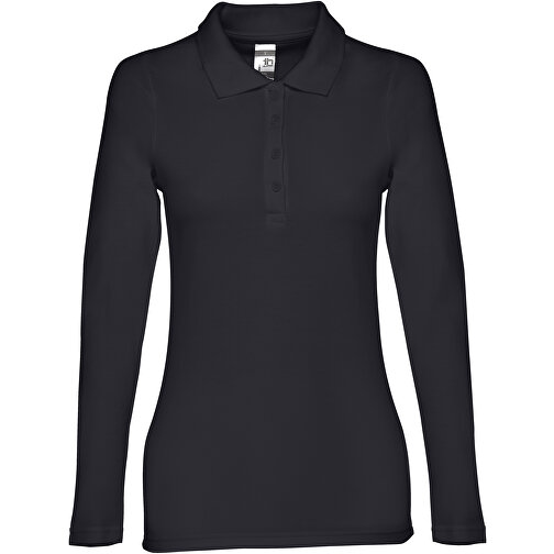 THC BERN WOMEN. Damen Langarm-Poloshirt , nachtblau, 100% Baumwolle, XXL, 70,00cm x 52,00cm (Länge x Breite), Bild 1