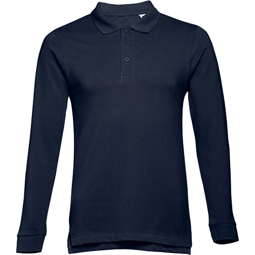 THC BERN. Langarm-Poloshirt Für Herren Aus Kardierter Baumwolle , blau, 100% Baumwolle, XXL, 75,00cm x 61,00cm (Länge x Breite), Bild 1