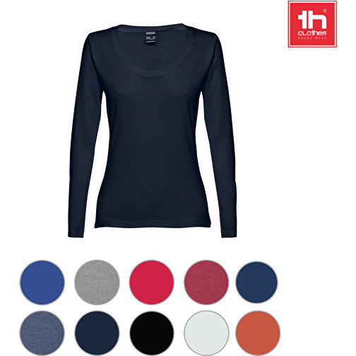 THC BUCHAREST WOMEN. Langärmeliges Tailliertes T-Shirt Für Frauen Aus Baumwolle , blau, 100% Baumwolle, XXL, 69,00cm x 50,00cm (Länge x Breite), Bild 4