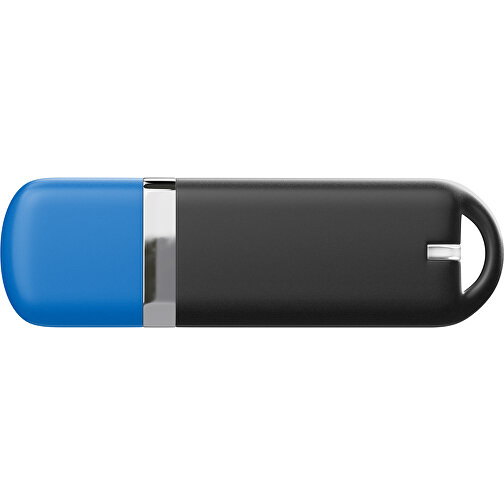 USB-Stick StylishDrive 2.0 , schwarz / kobaltblau MB , 16 GB , Gummiplastik, Kunststoff MB , 6,20cm x 0,75cm x 2,00cm (Länge x Höhe x Breite), Bild 2