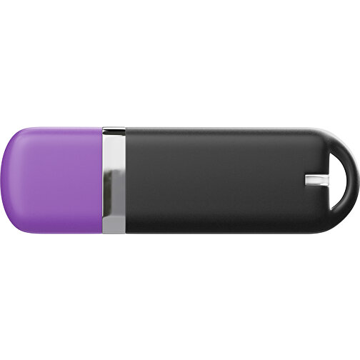 USB-Stick StylishDrive 2.0 , schwarz / lavendellila MB , 16 GB , Gummiplastik, Kunststoff MB , 6,20cm x 0,75cm x 2,00cm (Länge x Höhe x Breite), Bild 2