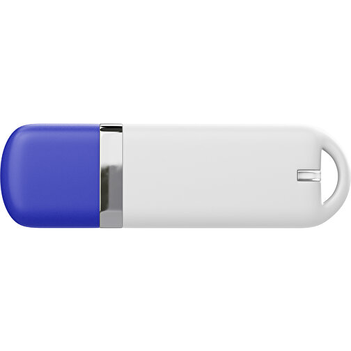 USB-Stick StylishDrive 2.0 , weiß / blau MB , 16 GB , Gummiplastik, Kunststoff MB , 6,20cm x 0,75cm x 2,00cm (Länge x Höhe x Breite), Bild 2
