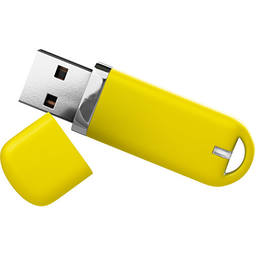 USB-Stick StylishDrive 2.0 , gelb MB , 8 GB , Gummiplastik, Kunststoff MB , 6,20cm x 0,75cm x 2,00cm (Länge x Höhe x Breite), Bild 1