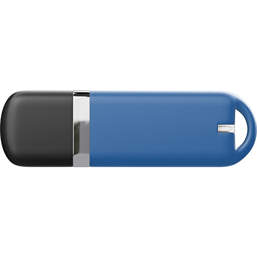 USB-Stick StylishDrive 2.0 , dunkelblau /schwarz MB , 8 GB , Gummiplastik, Kunststoff MB , 6,20cm x 0,75cm x 2,00cm (Länge x Höhe x Breite), Bild 2