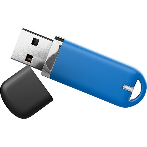 USB-Stick StylishDrive 2.0 , kobaltblau /schwarz MB , 8 GB , Gummiplastik, Kunststoff MB , 6,20cm x 0,75cm x 2,00cm (Länge x Höhe x Breite), Bild 1