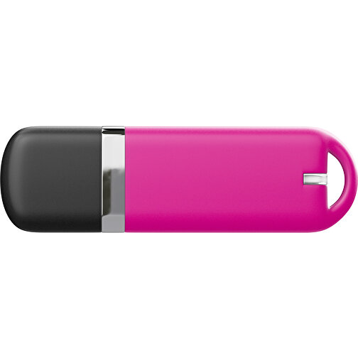 USB-Stick StylishDrive 2.0 , pink /schwarz MB , 8 GB , Gummiplastik, Kunststoff MB , 6,20cm x 0,75cm x 2,00cm (Länge x Höhe x Breite), Bild 2