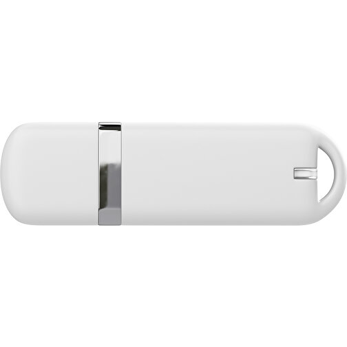 USB-Stick StylishDrive 2.0 , weiß MB , 4 GB , Gummiplastik, Kunststoff MB , 6,20cm x 0,75cm x 2,00cm (Länge x Höhe x Breite), Bild 2