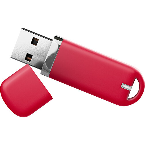 USB-Stick StylishDrive 2.0 , dunkelrot MB , 4 GB , Gummiplastik, Kunststoff MB , 6,20cm x 0,75cm x 2,00cm (Länge x Höhe x Breite), Bild 1