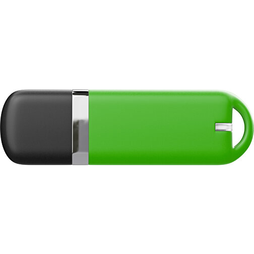 USB-Stick StylishDrive 2.0 , grasgrün /schwarz MB , 4 GB , Gummiplastik, Kunststoff MB , 6,20cm x 0,75cm x 2,00cm (Länge x Höhe x Breite), Bild 2