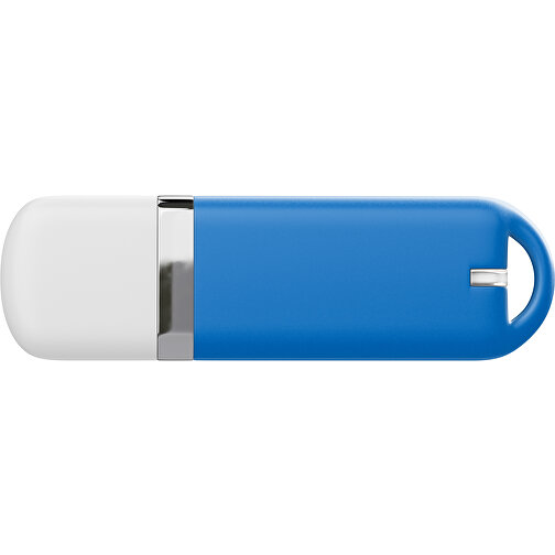 USB-Stick StylishDrive 2.0 , kobaltblau / weiß MB , 4 GB , Gummiplastik, Kunststoff MB , 6,20cm x 0,75cm x 2,00cm (Länge x Höhe x Breite), Bild 2