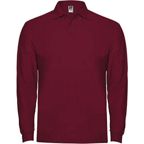 Estrella Langarm Poloshirt Für Herren , garnet, Piqué Strick 100% Baumwolle, 220 g/m2, 3XL, , Bild 1