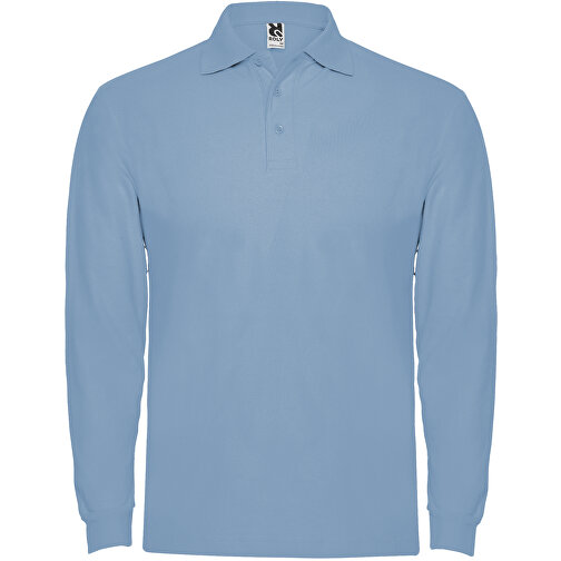 Estrella Langarm Poloshirt Für Herren , himmelblau, Piqué Strick 100% Baumwolle, 220 g/m2, 2XL, , Bild 1