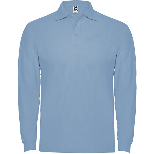 Estrella Langarm Poloshirt Für Herren , himmelblau, Piqué Strick 100% Baumwolle, 220 g/m2, M, , Bild 1