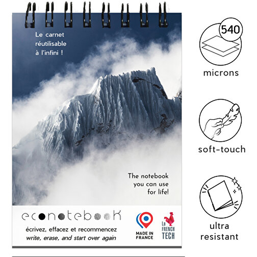 EcoNotebook NA6 Wiederverwendbares Notizbuch Mit Premiumcover , weiß, Recyceltes Papier, Recycelter Karton, Metall, 19,00cm x 14,50cm (Länge x Breite), Bild 2