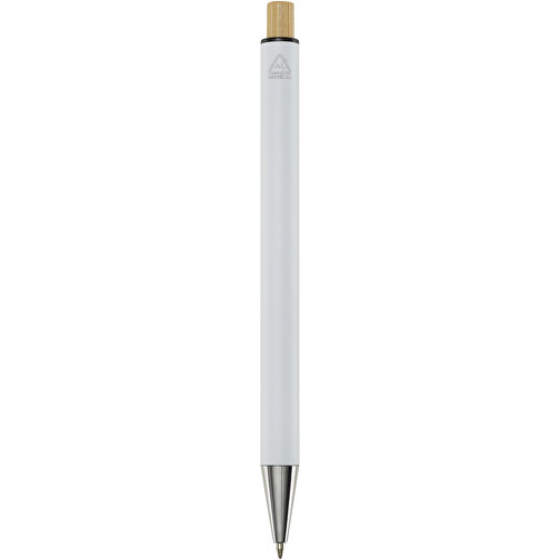 Cyrus Kugelschreiber Aus Recyceltem Aluminium , weiss, Recycled Aluminium, 13,90cm (Länge), Bild 3