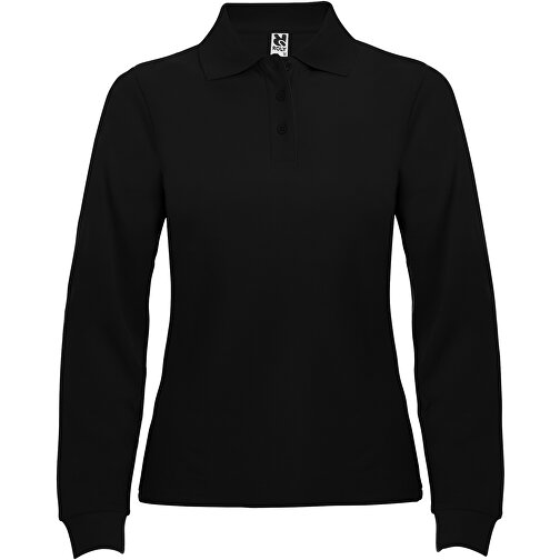 Estrella Langarm Poloshirt Für Damen , schwarz, Piqué Strick 100% Baumwolle, 220 g/m2, M, , Bild 1