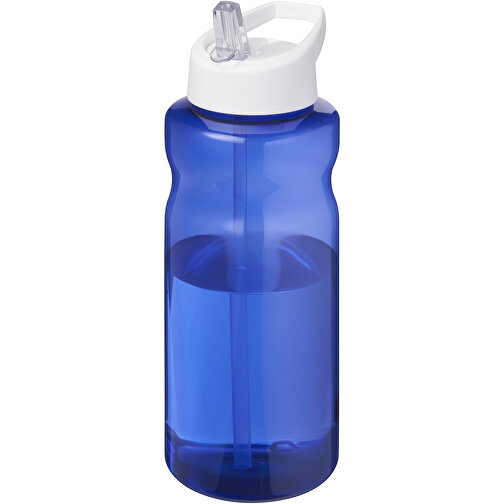 H2O Active® Eco Big Base 1L Sportflasche Mit Ausgussdeckel , blau / weiß, PCR Kunststoff, 72% PP Kunststoff, 17% SAN Kunststoff, 11% PE Kunststoff, 21,80cm (Höhe), Bild 1