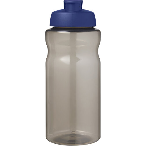H2O Active® Eco Big Base 1L Sportflasche Mit Klappdeckel , kohle / blau, PCR Kunststoff, PP Kunststoff, 22,10cm (Höhe), Bild 3