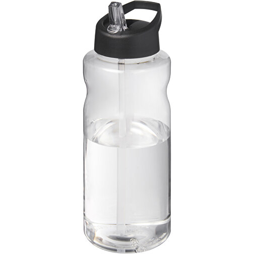 H2O Active® Big Base 1L Sportflasche Mit Ausgussdeckel , schwarz, PET Kunststoff, 72% PP Kunststoff, 17% SAN Kunststoff, 11% PE Kunststoff, 21,80cm (Höhe), Bild 1