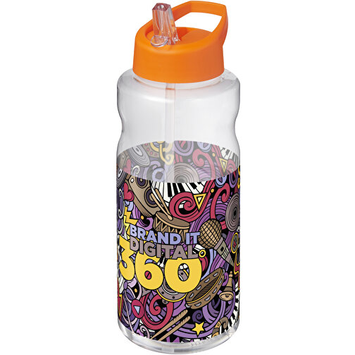 H2O Active® Big Base 1L Sportflasche Mit Ausgussdeckel , orange, PET Kunststoff, 72% PP Kunststoff, 17% SAN Kunststoff, 11% PE Kunststoff, 21,80cm (Höhe), Bild 2