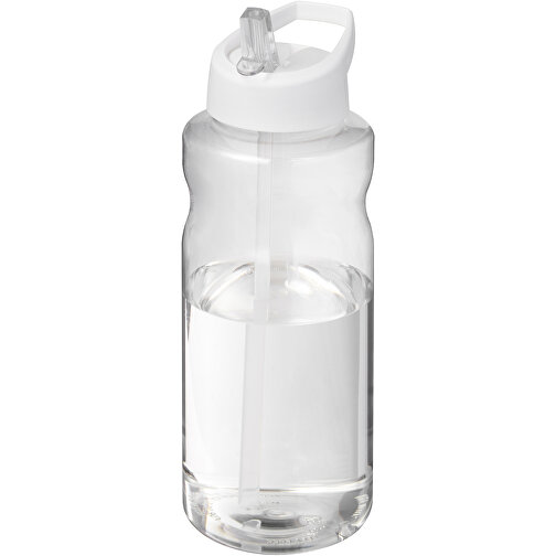 H2O Active® Big Base 1L Sportflasche Mit Ausgussdeckel , weiß, PET Kunststoff, 72% PP Kunststoff, 17% SAN Kunststoff, 11% PE Kunststoff, 21,80cm (Höhe), Bild 1