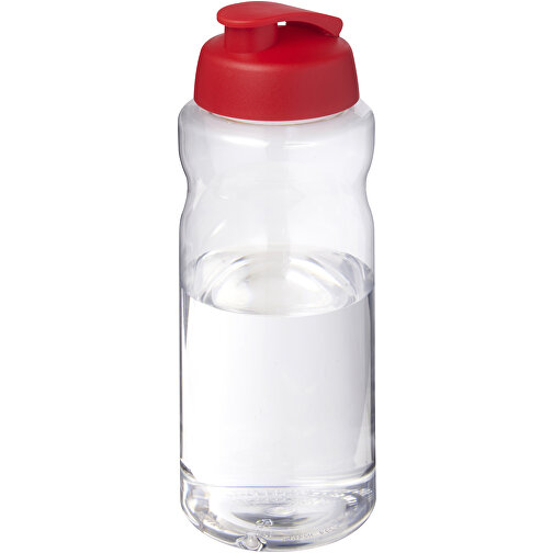 H2O Active® Big Base 1L Sportflasche Mit Klappdeckel , rot, PET Kunststoff, PP Kunststoff, 22,10cm (Höhe), Bild 1