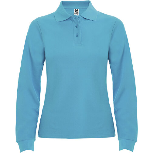 Estrella Langarm Poloshirt Für Damen , türkis, Piqué Strick 100% Baumwolle, 220 g/m2, XL, , Bild 1